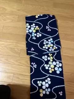 浴衣単品 ネイビー 花柄