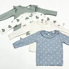 H&M エイチアンドエム　リブ長袖シャツ　4枚セット　まとめ売り　80