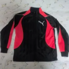 Puma ジップアップジャケット 150 黒/赤
