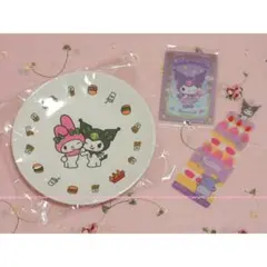 新品⭐マイメロディ♥クロミ×モスバーガー メラミンプレート＆ブックマーク他セット