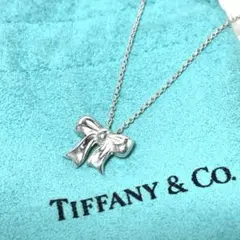 極美品✨️ ティファニー リボン ネックレス 廃盤品 シルバー