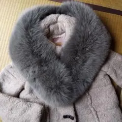 本物サガフォックスファーシルバーフォックスショール毛皮卒業式成人式お正月