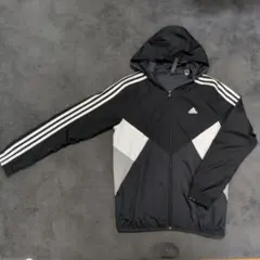 adidas パーカー 黒/グレー/白 160cm