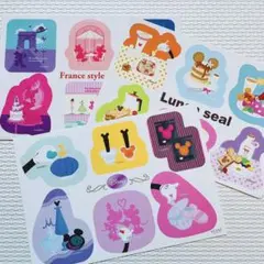 【未使用】　ディズニー　シール　３点セット　まとめ売り　コスメ　ランチ　フランス