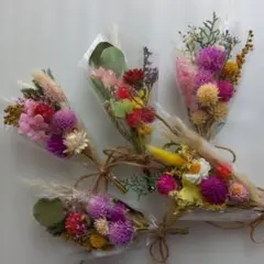 ハンドメイド　ドライフラワーミニブーケ　　5点セット　F