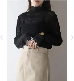 BONJOUR SAGAN 配色パイピングシアータートルプルオーバー