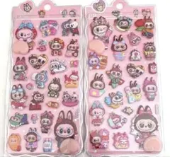 LABUBU ぷっくりおしり 夜光3Dシール 2枚セット