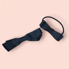 【送料込み・匿名配送】ヘアゴム・バレッタ セット　リボン　ブラック