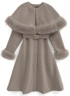 GRL マルチWayケープベルトファーフレアコート