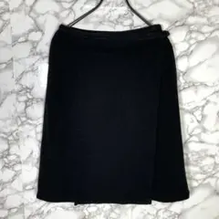 O.Z.O.C　オゾック　（38）　ラップスカート　ひざ上丈　黒