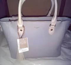 グレー 合成皮革 トートバッグ