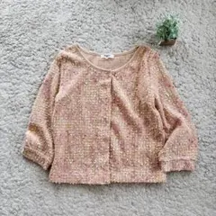 【NATURAL BEAUTY BASIC】ツイードニットカーディガン トップス