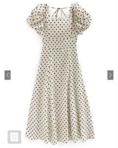 GRL ドット柄バルーンスリーブフレアワンピース[ru1163] Sサイズ