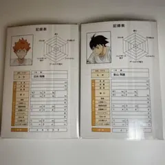 ハイキュー‼︎-体力測定- 記録用紙風ポストカード 特典 日向翔陽 影山飛雄
