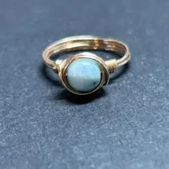 WR293LPG 天然石 パワーストーン ワイヤーリング ラリマー 6mm