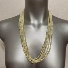 イミテーションパール 6連ネックレス　レディース アイボリー 　アクセサリー