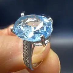 S925 ラボグロウン パライバトルマリン リング1.5ct オーバルカット