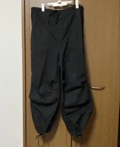 サスペンダー付きパラシュートパンツ　ブラック