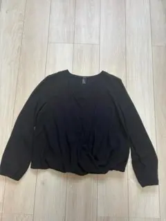 forever21 黒いカシュクールスタイル長袖トップス