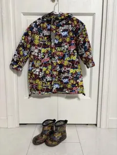 キッズ用レインコートと長靴のセット
