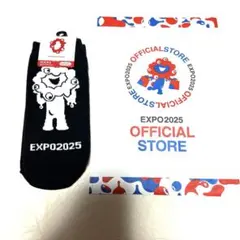 新品 タグ付き　ミャクミャク　ソックス　ブラック　23〜25cm ショッパー付