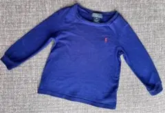 再値下げ ポロ ラルフローレン キッズ ロゴ入り ロンT 90 24M ネイビー