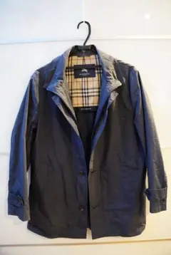 Burberry ステンカラーコート ノバチェック 黒 M相当