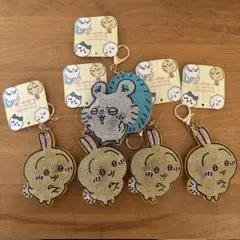 ちいかわ　ラインストーンキーホルダー　５個セット うさぎ　モモンガ　タグ付き