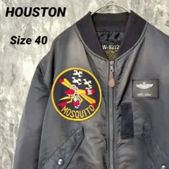 美品ヒューストン Houston L-2A 刺繍パッチカスタム サイズ40 ヒューストン L-2A フライトジャケット 40 モスキートパッチカスタム