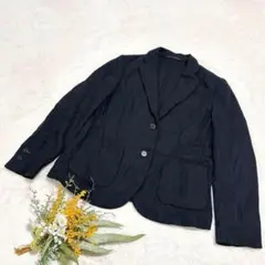 【ユニクロ】UNIQLO ストレッチテーラードジャケット ネイビー L ○