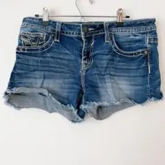 VIGOSS デニムショートパンツ 【XL】ホットパンツ 刺繍