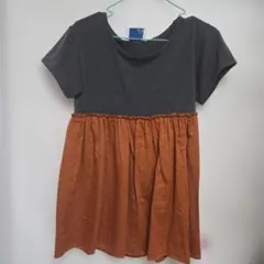 美品☆Sono グレーオレンジ フレアTシャツ