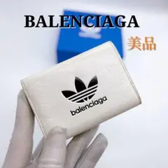 極美品✨BALENCIAGA adidas アディダスコラボ 三つ折り財布 白 - メルカリ
