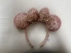 ピンク スパンコール ミニー耳カチューシャ