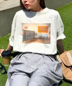 ​【新品タグ付】チャオパニックティピー スラブフォトTee ライトグレー Mのサムネイル