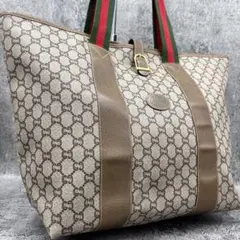 ✨美品✨GUCCI シェリーライン GGトートバッグ ロゴ 金具 ベージュ