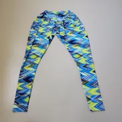 フィットネス用ジグザグパターンサルエルパンツ【ストレッチ生地】