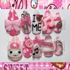 【現品】平成女児ネイル 猫 ナース ピンク フェアリーグランジ y2k