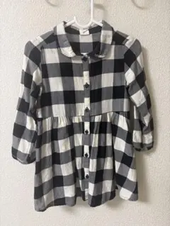 H&M ギンガムチェック 長袖ワンピース 90
