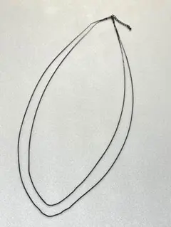 ブラック 二重ネックレス