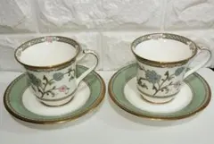ノリタケ　YOSHINO 花柄カップとソーサー 2客セット