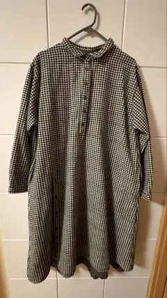 <cloudnine> ギンガムチェック柄長袖チュニックワンピース