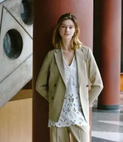 green label relaxing レースノースリーブブラウス