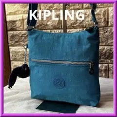特価☆Kipling キプリングザモールショルダーバッグターコイズブルー軽量