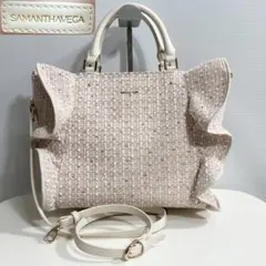 【極美品・希少】 Samantha Vega ツイード フリル トート 大