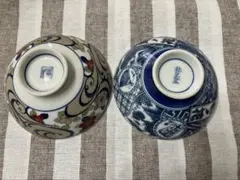 ⬛【1988年作コレクション】新品・有田焼【春雄苑錦五彩作】茶碗５皿セット 有田焼 陶芸家 藤井錦彩作 窯変金彩梅絵波渕 茶碗 ペアセットB 文字