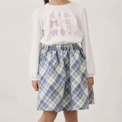 新品　エニィファム チェック柄フレアスカート 130cm
