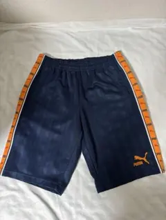 ◆【希少】90s PUMAジャージ ハーフパンツ プージャー ネイビー×オレンジのサムネイル