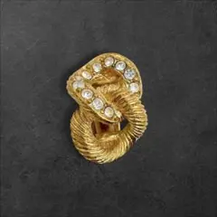 Dior ダブルリング ラインストーン イヤリング 片耳 ヴィンテージ