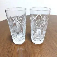 ボヘミアクリスタルカットグラス２個